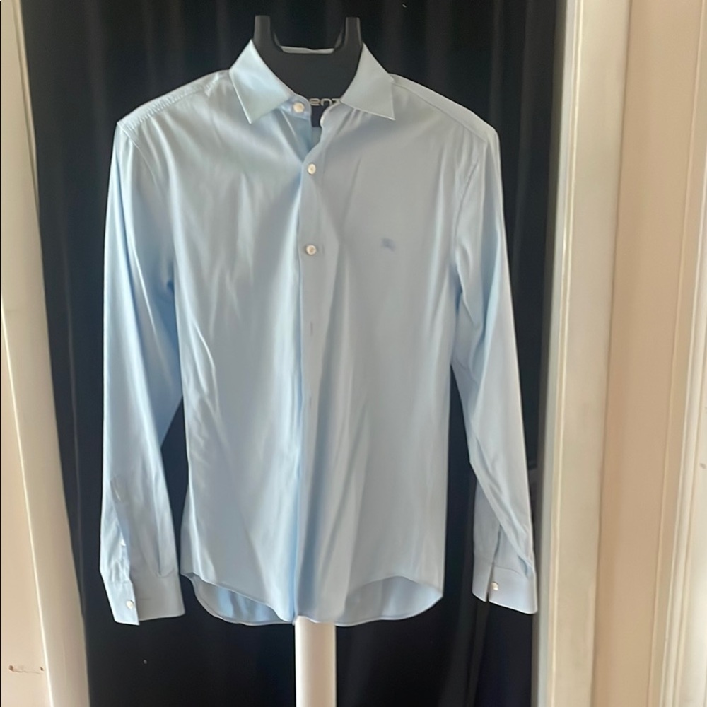 Burberry Blue Dress Shirt Classic Style